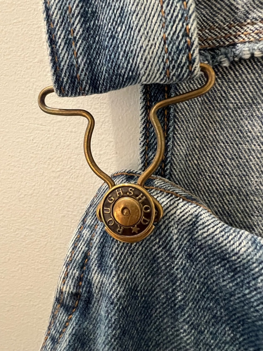 Vintage Roughshod Denim Overalls Size 46 Blue Carpenter Workwear Baggy 90s - Picture 3 of 5